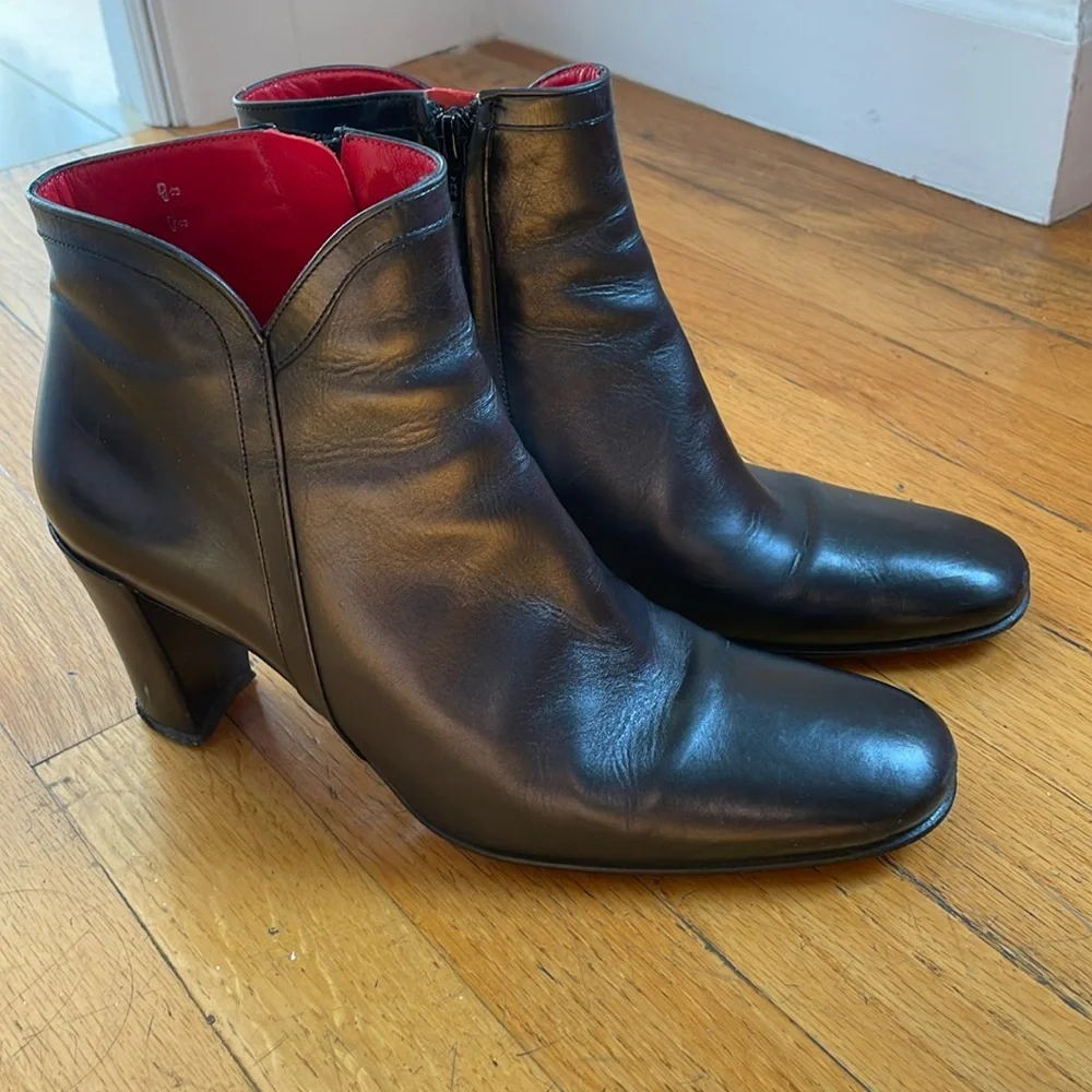 VINTAGE 90’s Free Lance black boots, square toe,size 40 - Picture 1 of 10